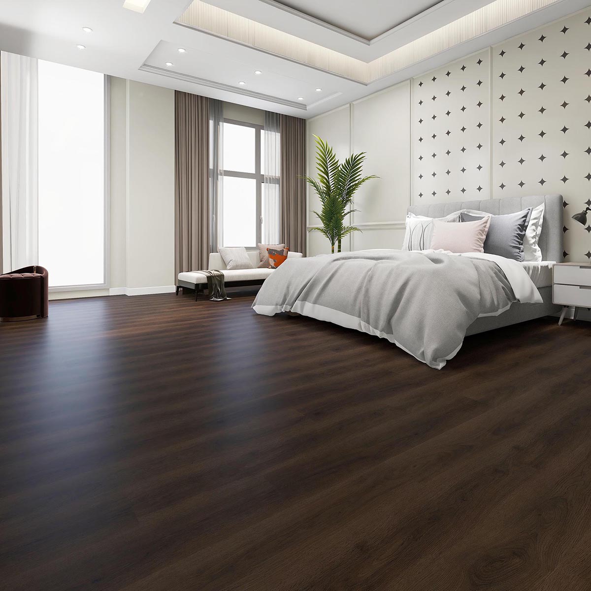 Dark Brown Oak Grain SPC Click Flooring Featured Image