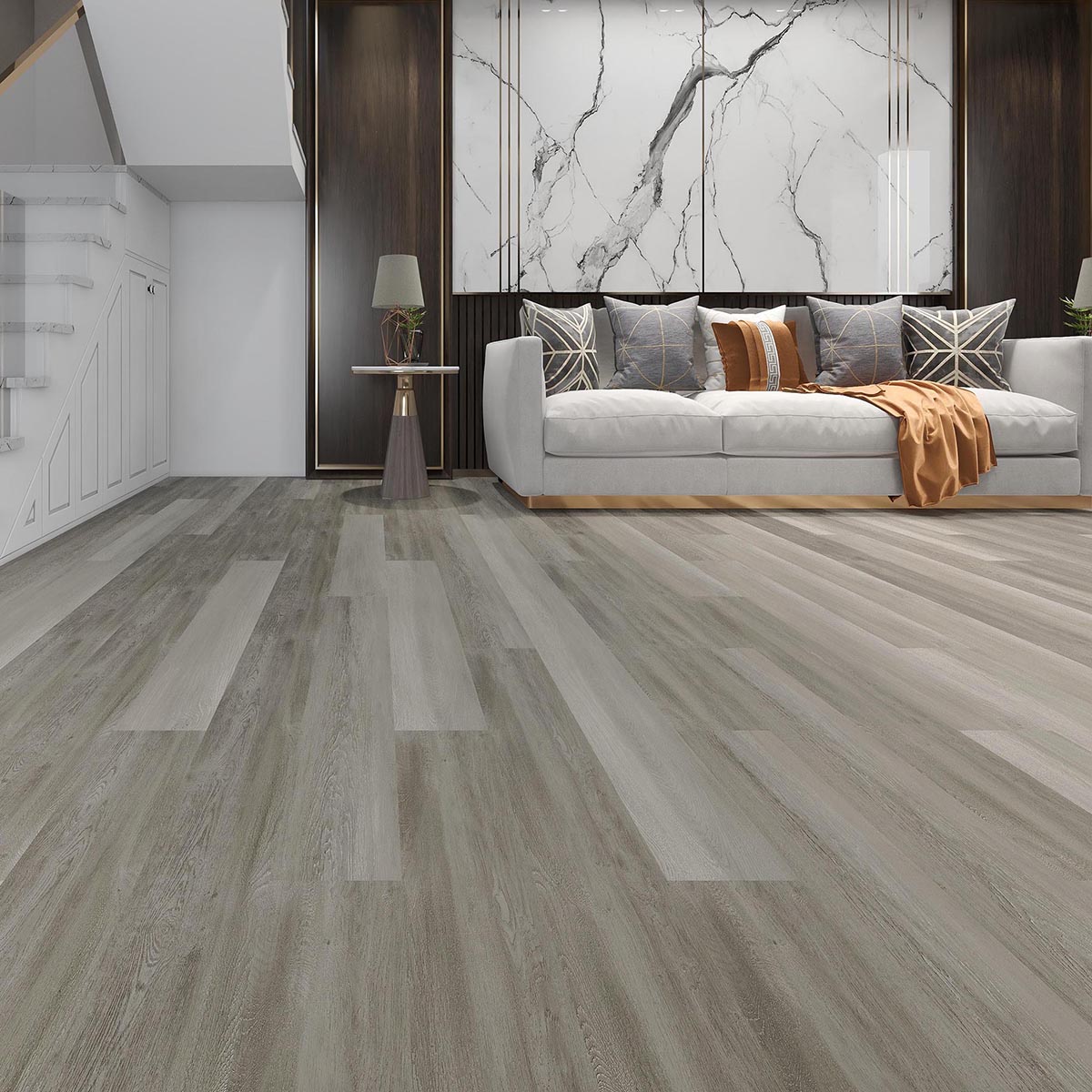 High Quality Spc Planks -
 Light Grey Wood Grain Rigidcore Click Flooring – TopJoy