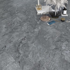 Dark Grey Color Marble Grain Vinyl Click Tile