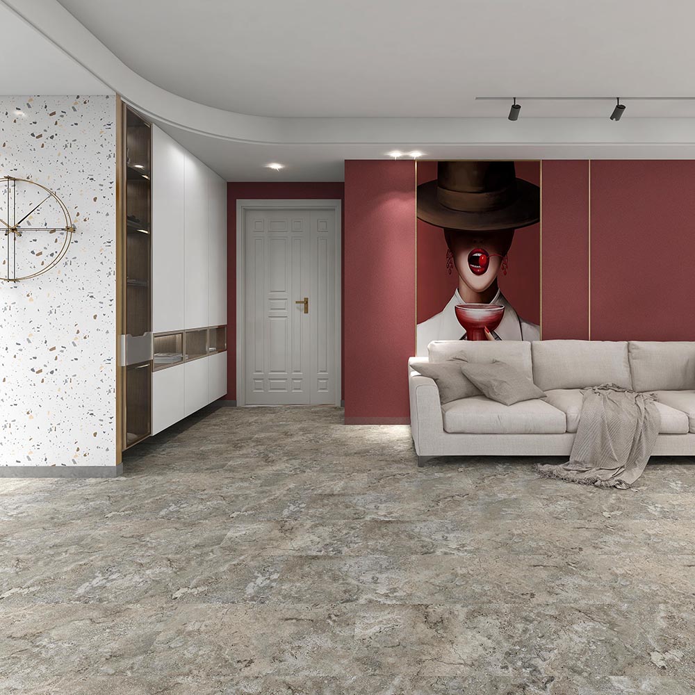 One of Hottest for Spc Floor Covering -
 Light Grey Marble Grain SPC Click Flooring Tile – TopJoy