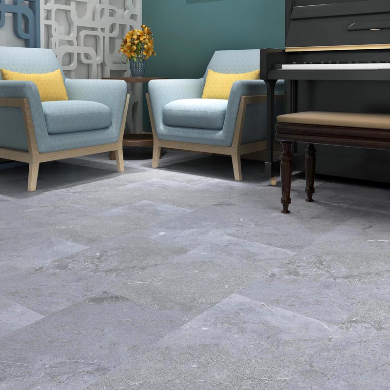 SPC rigid core vinyl tile with cement slab effect 1